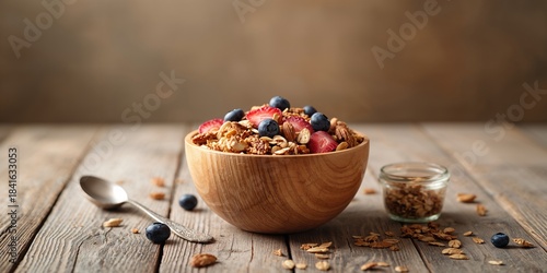 Homemade granola served in ...