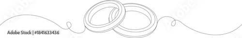 simple wedding rings line art vector isolated on transparent background