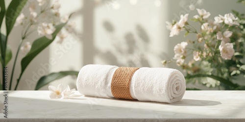 White towel enclosed in rat...