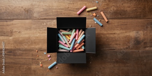Black container with chalk ...