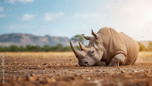 Ground-level view of a rhin...