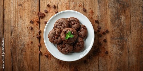 Chocolate cookies with mint...