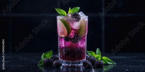 Iced summer beverage with w...