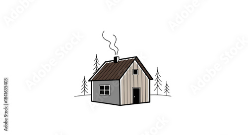 Charming Scandinavian dwelling, amidst the gentle embrace of whispering pines and smoky warmth