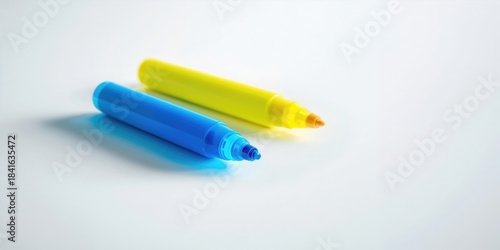 Set of blue and yellow high...