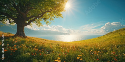 Scenic view of mountains an...