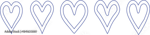 Outline heart icon set in different styles
