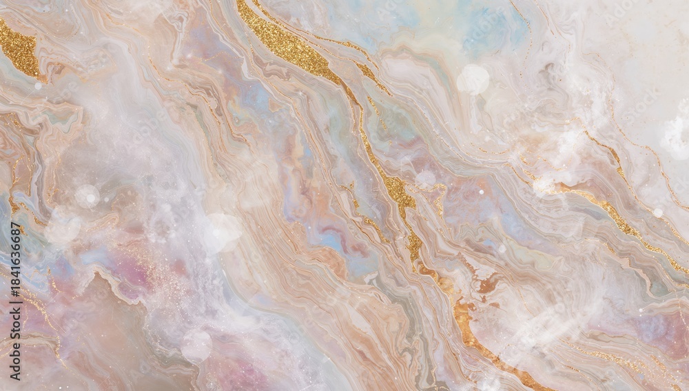 Obraz premium Decorative marble with pastel gold hues serving as a UI backdrop or editorial header