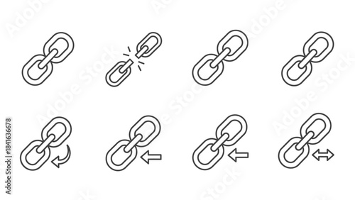 Connectivity concept illustrated through chain links symbolizing connections and separations