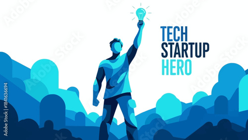 Tech startup hero creating visionary solutions with ingenuity and innovation