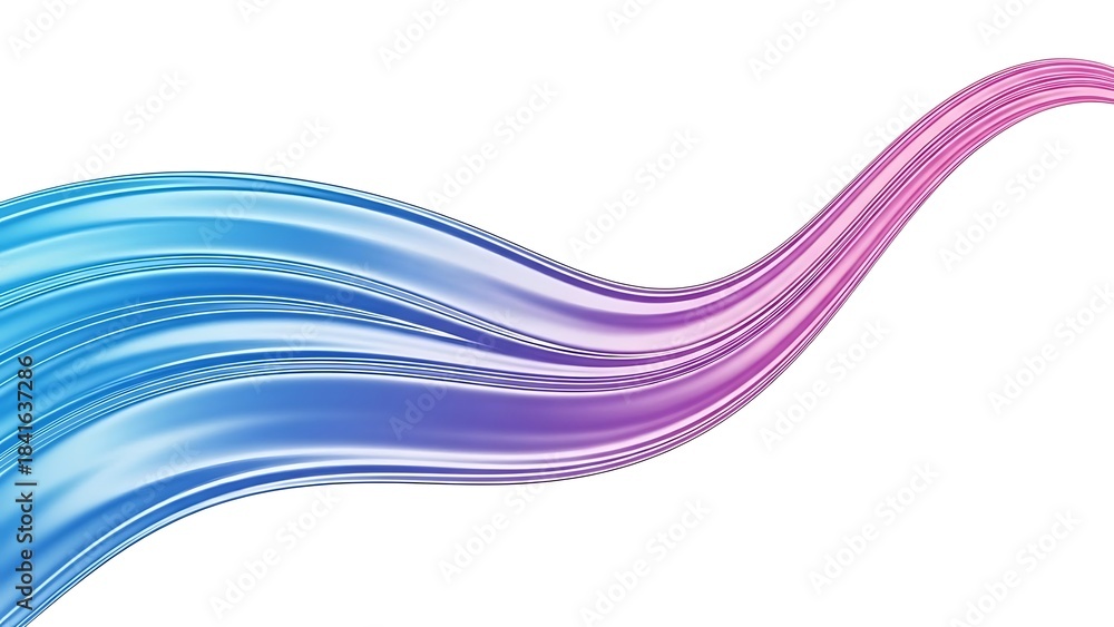 Fototapeta premium Title: A vibrant abstract background featuring a wavy line gradient transitioning from blue to