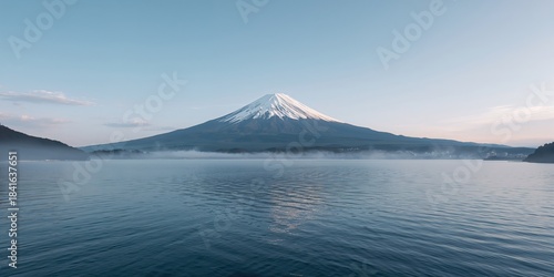 Mountain Fuji in winter wit...