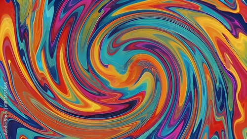 Vibrant Psychedelic Swirling Liquid Art Background Animation.