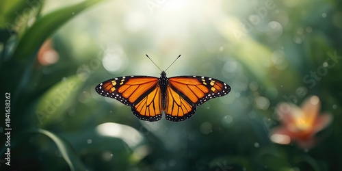 Butterfly on plain backgrou...
