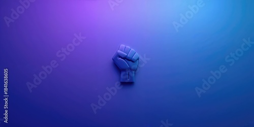 Fist hand icon on a purple ...