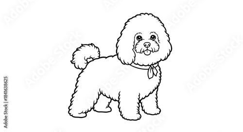 Delightful white toy poodle illustration showcasing its fluffy coat and sweet appearance