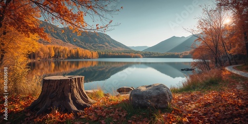Colorful fall scene featuri...