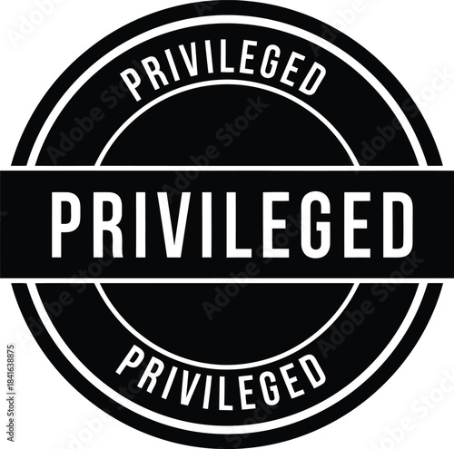 Black white privileged badge logo