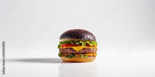Black and red bread burger ...