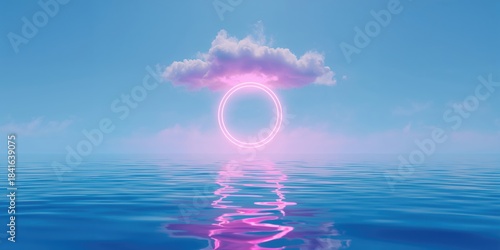 Bright neon circle illumina...