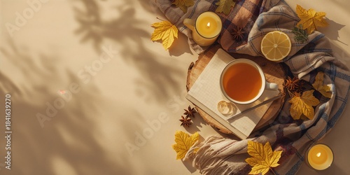 A warm beverage of lemon-in...