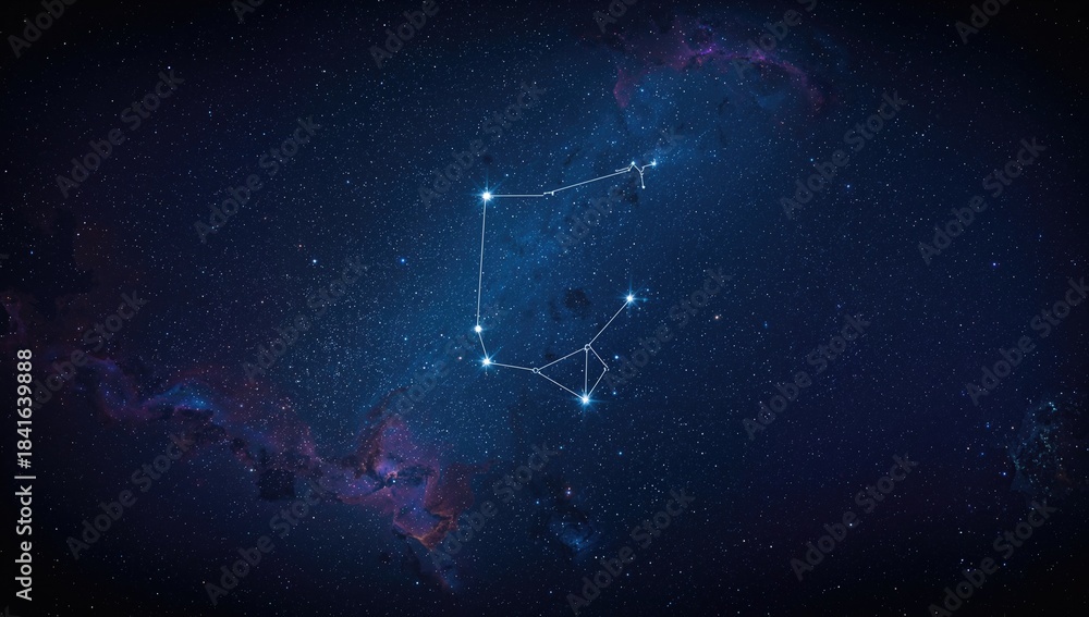 Obraz premium Celestial pattern of Cassiopeia star formation, used for astronomical analysis and observation
