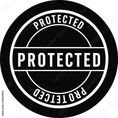 Black and white protected seal stamp