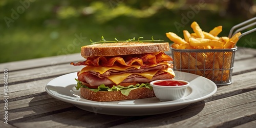 Sandwich with layered meats...