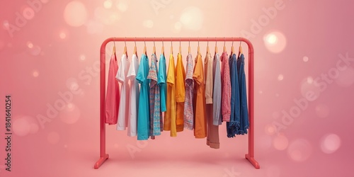 Kids apparel arranged on a ...