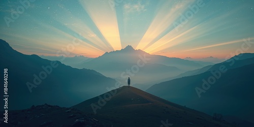 Clouds and rays of dawn in ...