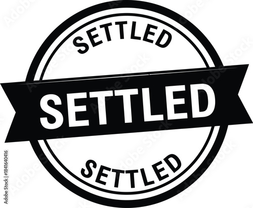 Black and white settled stamp design