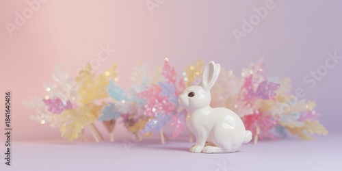 Small white plastic bunny t...