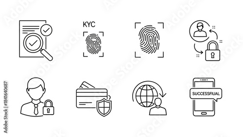 Illustrative financial security and data privacy icons showcasing digital safety solutions