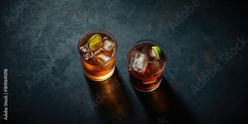 Two glasses of Cuba Libre o...