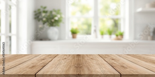Bleached wooden table top w...