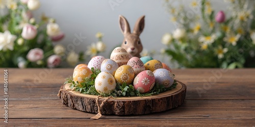 Easter eggs used as table d...