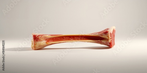 Beef marrow bone on plain w...