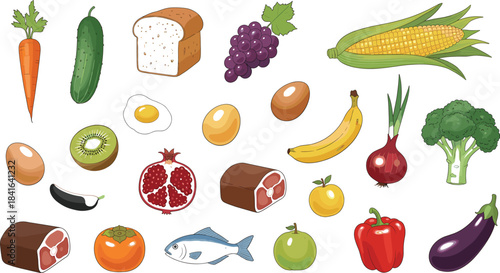 Vector Collection of Green Tea Mooncakes with Intricate Floral and Geometric Patterns, Including Whole and Cut Pieces Showing Egg Yolk Filling, Ideal for Mid-Autumn Festival Graphics.