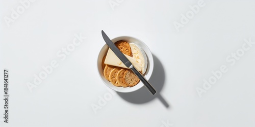 Cheese and crackers served ...