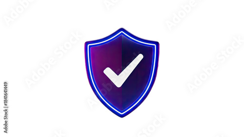 Shield with Checkmark Symbol: Protection and Security Concept