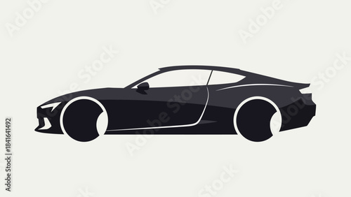 Sleek and Modern Car Silhouette Illustration Highlighting Automotive Design and Style