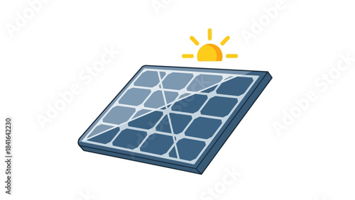 Illustration depicting a photovoltaic panel harnessing solar energy for clean power generation