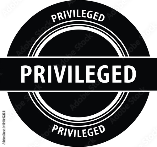 Black and white privileged badge
