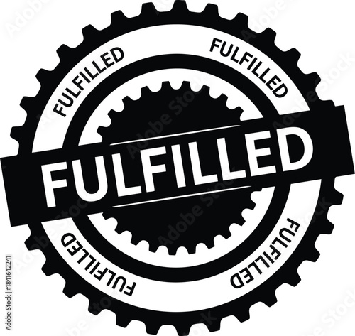 Fulfilled gear stamp vector