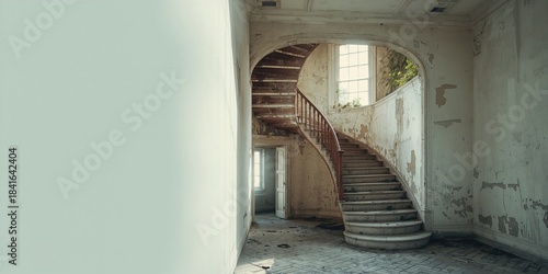 A derelict building with we...