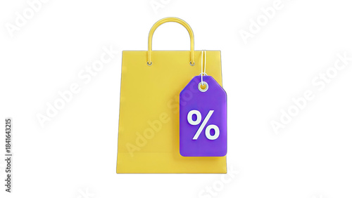 Shopping Bag with Discount Tag for Sales and Promotions