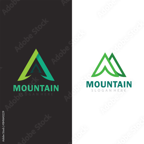 Minimalist Mountain Line Art Logo for Hiking and Wilderness Exploration Themed Businesses