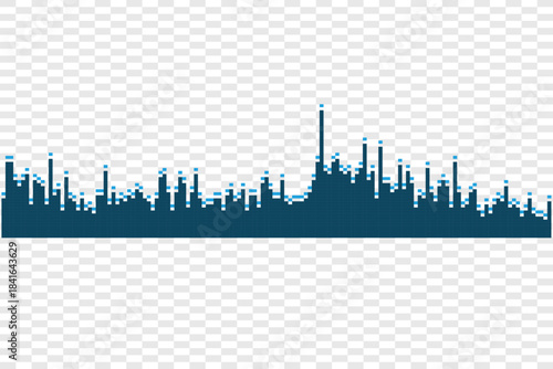 Sound wave graphic symbol, abstract digital music equalizer. Speaking sound wave illustration, digital frequency voice visualization