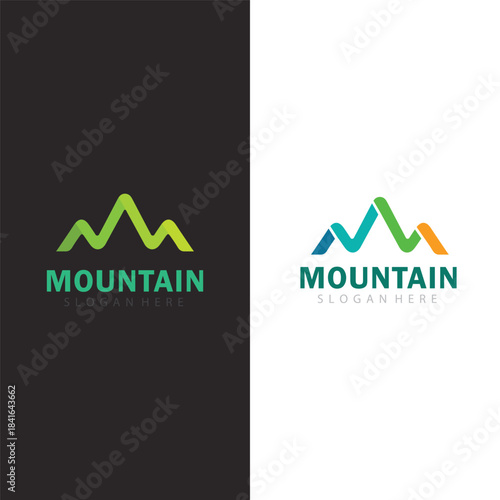 Sharp Mountain Cliff Symbol Logo for Professional Outdoor Activity Services and Agencies