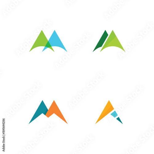 Stylized Mountain Landscape Logo for Nature Exploration and Wild Adventure Travel Brands